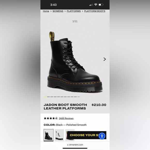 Women’s Dr Martens Jadon boot - black size 9 - Picture 7 of 7